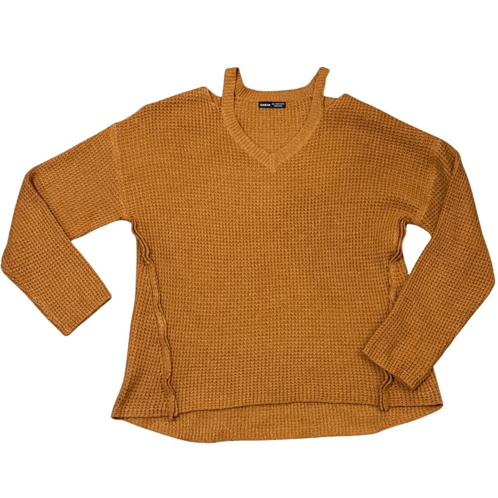 Women’s Burnt Orange V-Neck Sweater- L (8/10)